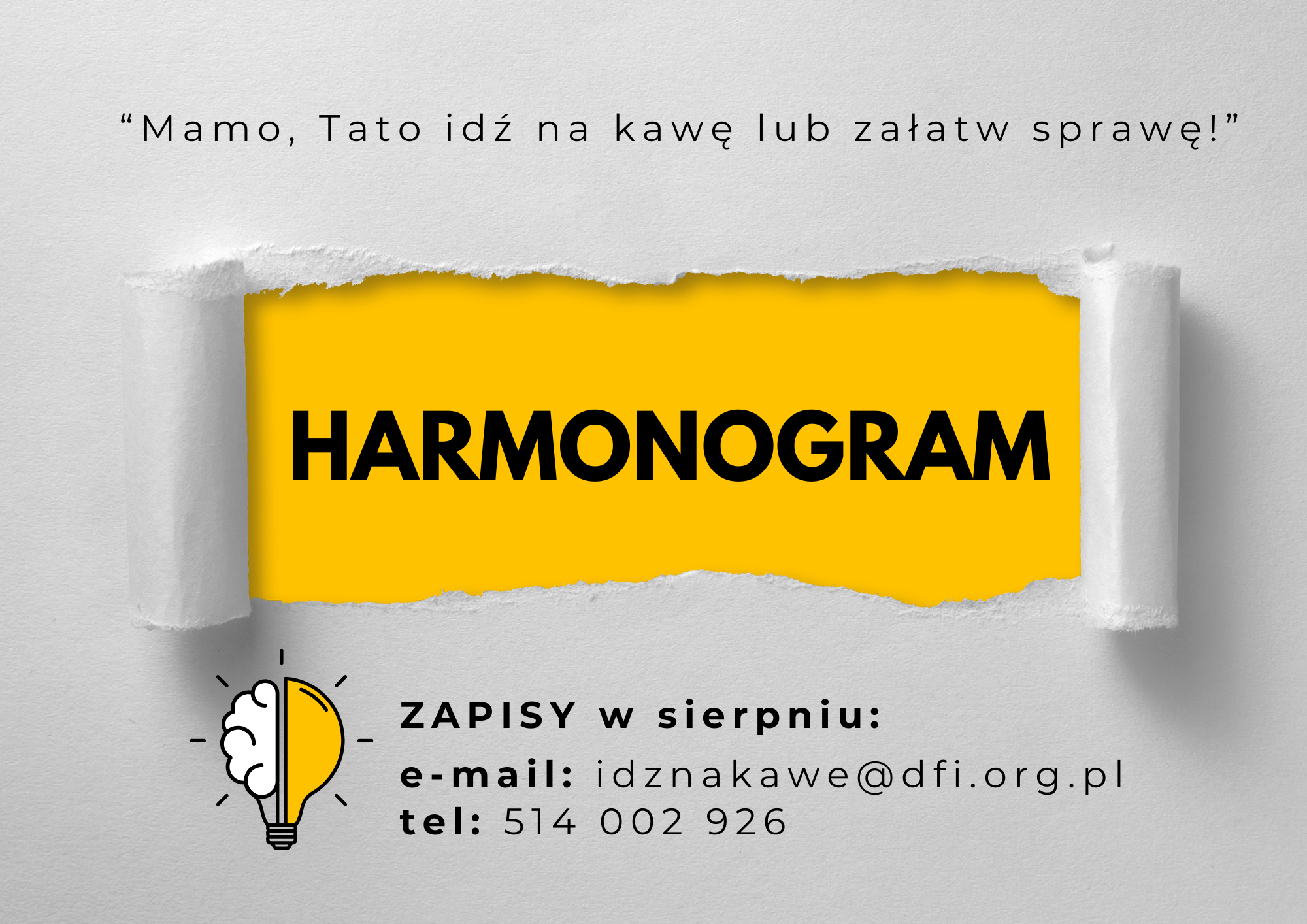 harmonogram zapisów na zajęcia w sierpniu 2025 roku